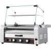 imageVEVOR Hot Dog Roller 18 Hot Dog 7 Rollers Stainless Steel Sausage Grill Cooker 1200W Hot Dog Machine with Bun Warmer Cover 3 Temp Control Side Storage Box Oil Drip Tray for Home ampamp Commercial7 RollersBun Warmer