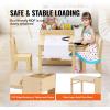 imageVEVOR Kids Art Table and 2 Chairs 2in1 Toddler Craft and Play Activity Table Wood Toddler Table and Chair Set with A Cabinet for Art Craft Reading LearningNatural