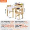 imageVEVOR Kids Art Table and 2 Chairs 2in1 Toddler Craft and Play Activity Table Wood Toddler Table and Chair Set with A Cabinet for Art Craft Reading LearningNatural