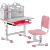 imageVEVOR Kids Study Chair and Desk Set Study Desk and Chair for Kids with Bookshelf ampamp Storage Drawer Adjustable Height ampamp 040 Tilted Desktop BluePink