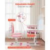 imageVEVOR Kids Study Chair and Desk Set Study Desk and Chair for Kids with Bookshelf ampamp Storage Drawer Adjustable Height ampamp 040 Tilted Desktop BluePink