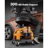 imageVEVOR Mechanic Stool Dual Storage Trays Rolling Stool and Garage Stool with Adjustable Height 236295 inSoft Waterproof Cushion 360 Swivel Casters 330 LBS Capacity Heavy DutyAdjustable Height StoolOrange