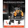 imageVEVOR Mechanic Stool Dual Storage Trays Rolling Stool and Garage Stool with Adjustable Height 236295 inSoft Waterproof Cushion 360 Swivel Casters 330 LBS Capacity Heavy DutyAdjustable Height StoolOrange