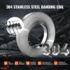 imageVEVOR Packaging Steel Strapping Roll 330 Length x 12quot Width x 0016quot Thickness 1100 lbs Break Strength Heavy Duty Banding Pallet Strap Coil Portable Strong Banding Packing Metal Straps BlackSteel Banding Strapping Kit