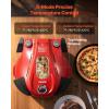 imageVEVOR Pizza Oven 12 in Electric Pizza Maker 1200W Electric Pizzas Cooker with Cordierite Stone 5Mode Temperature Control Viewing Window for Precise Cooking Heats up to 788 F for Home RedRed