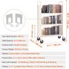 imageVEVOR Rolling Library Book Cart 330 lbs Capacity 303 x 15 x 480Inch Library Cart Single Sided VShaped Shelves with 3Inch Lockable Wheels Book Truck for Home Shelves Office and School BlackCream