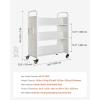imageVEVOR Rolling Library Book Cart 330 lbs Capacity 303 x 15 x 480Inch Library Cart Single Sided VShaped Shelves with 3Inch Lockable Wheels Book Truck for Home Shelves Office and School BlackWhite
