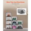 imageVEVOR Shoe Storage Boxes 12 Pack Clear Stackable Shoe Boxes Storage Organizers with Magnetic Door Fit up to US Size 13 Plastic Sneaker Containers for High Heels Boots and Hats Transparent White9 pack