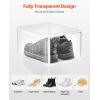 imageVEVOR Shoe Storage Boxes 12 Pack Clear Stackable Shoe Boxes Storage Organizers with Magnetic Door Fit up to US Size 13 Plastic Sneaker Containers for High Heels Boots and Hats Transparent White6 pack