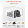 imageVEVOR Shoe Storage Boxes 12 Pack Clear Stackable Shoe Boxes Storage Organizers with Magnetic Door Fit up to US Size 13 Plastic Sneaker Containers for High Heels Boots and Hats Transparent White9 pack