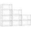 imageVEVOR Shoe Storage Boxes 12 Pack Clear Stackable Shoe Boxes Storage Organizers with Magnetic Door Fit up to US Size 13 Plastic Sneaker Containers for High Heels Boots and Hats Transparent White9 pack