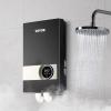 imageVEVOR Tankless Electric Water Heater 27kW Instant Hot Water Heater Under Sink On Demand for Bathroom Kitchen Office with LCD Touch Screen Child Security LockSpaceSaving 240V Black27KW