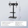 imageVEVOR Universal TV Mount for 3255 inch TVs Height Adjustable Swivel Stand with Tempered Glass Base for Bedroom Living Room3265inch