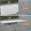 imageVEVOR Wall Mounted Folding Table 315quot x 236quot Wall Mount Drop Leaf Table Floating Desk with Iron Bracket for Small Spaces Home Office Dining Laundry Room Kitchen Bar WhiteWhite 315 x 236