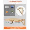imageVEVOR Wall Mounted Folding Table 315quot x 236quot Wall Mount Drop Leaf Table Floating Desk with Iron Bracket for Small Spaces Home Office Dining Laundry Room Kitchen Bar WhiteWooden 315 x 2362