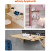 imageVEVOR Wall Mounted Folding Table 315quot x 236quot Wall Mount Drop Leaf Table Floating Desk with Iron Bracket for Small Spaces Home Office Dining Laundry Room Kitchen Bar WhiteWooden 315 x 2362