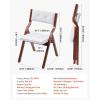 imageVEVOR Wooden Folding Chairs with Leather Cushion Set of 2 Portable Foldable Cushion Chair with Wooden Frame Easy Assembly Modern Leather Padded Dining Chair for Office Wedding Party Home BlackWalnutbeige