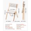 imageVEVOR Wooden Folding Chairs with Leather Cushion Set of 2 Portable Foldable Cushion Chair with Wooden Frame Easy Assembly Modern Leather Padded Dining Chair for Office Wedding Party Home BlackNaturalbeige