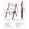 imageVEVOR Wooden Folding Chairs with Leather Cushion Set of 2 Portable Foldable Cushion Chair with Wooden Frame Easy Assembly Modern Leather Padded Dining Chair for Office Wedding Party Home BlackWalnutbeige