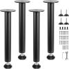 imageVEVOR 16 Inch Adjustable Desk Legs Reinforced Steel Office Table Furniture Legs Set of 4 for DIY 1200 lbs Load Capacity Heavy Duty Desk Legs Quick Instalation Legs with Adjustable Foot Cup Black