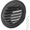 imageVEVOR 6 inch Wall Vent Cover Louvered Round AC Vent Gable Cover Premium Stainless Steel ampamp with Builtin a Protection Screen for HouseBathroomGarageKitchenBasement 2 Pack Black6 Inch