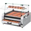 imageVEVOR Hot Dog Roller 18 Hot Dog 7 Rollers Stainless Steel Sausage Grill Cooker 1200W Hot Dog Machine with Bun Warmer Cover 3 Temp Control Side Storage Box Oil Drip Tray for Home ampamp Commercial11 RollersBun Warmer