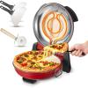 imageVEVOR Pizza Oven 12 in Electric Pizza Maker 1200W Electric Pizzas Cooker with Cordierite Stone 5Mode Temperature Control Viewing Window for Precise Cooking Heats up to 788 F for Home RedRed