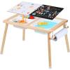 imageVEVOR Sensory Table Kids Sensory Table for Toddlers Kids Activity Desk with 3 Foldable Storage Bins ampamp Paper Roll Holder Wooden Toddler Activity Drawing Desk IndoorOutdoor Play Sand and WaterPaper Roll Holder