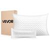 imageVEVOR Sleeping Queen Size Luxury Quality Hotel Pillow with Memory Foam Fill Supportive ampamp Adjustable Includes Natural Firber Pillowcase Bedding for Back Stomach and Side Sleepers WhiteWhite Memory Foam Fill
