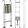 imageVEVOR Telescoping Ladder 203FT Aluminum Lightweight Extension Ladder MultiButton Retraction Collapsible Ladder 375 LBS Capacity with NonSlip Feet Portable Compact Ladders for Home RV Loft185 Feet