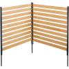 imageVEVOR Wood Privacy Fence 38quot W x 42quot L 2Panel Slatted Air Conditioner Fence Screen Pool Equipment Enclosure with Metal Stakes Easy DIY Installation Outdoor Trash Can Hider for Garden Decoration38 W x 42 L Slatted