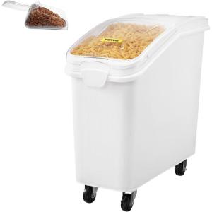 imageVEVOR 21 Gallon Ingredient Bin with Scoop 400 Cup Ingredient Bin with Sliding Lid Commercial Food Storage for Kitchen21 Gallon