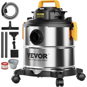 imageVEVOR 26 Gallon 25 Peak HP Wet and Dry Shop Vac Portable Shop Vacuum and Blower 3in1 with Filter Hose and Attachments for Home and Car Cleaning BlackYellow55 Gallon