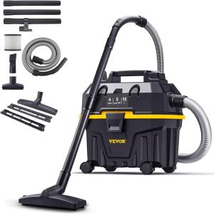 imageVEVOR 26 Gallon 25 Peak HP Wet and Dry Shop Vac Portable Shop Vacuum and Blower 3in1 with Filter Hose and Attachments for Home and Car Cleaning BlackYellow4 Gallon