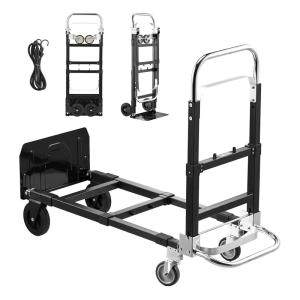 imageVEVOR Aluminum Truck 2 in 1 800 lbs Load Capacity Heavy Duty Industrial Convertible Folding Hand Truck and Dolly Utility Cart Converts from Hand Truck to Platform Cart with Rubber Wheels500LBS  2 in 1