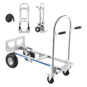 imageVEVOR Aluminum Truck 2 in 1 800 lbs Load Capacity Heavy Duty Industrial Convertible Folding Hand Truck and Dolly Utility Cart Converts from Hand Truck to Platform Cart with Rubber Wheels1000LBS2 in 1new