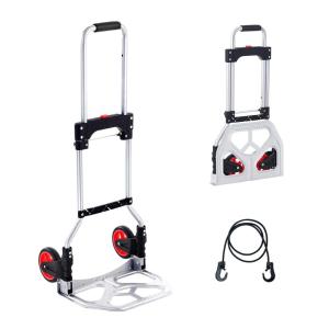 imageVEVOR Aluminum Truck 2 in 1 800 lbs Load Capacity Heavy Duty Industrial Convertible Folding Hand Truck and Dolly Utility Cart Converts from Hand Truck to Platform Cart with Rubber WheelsPortable  175LBS