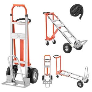 imageVEVOR Aluminum Truck 2 in 1 800 lbs Load Capacity Heavy Duty Industrial Convertible Folding Hand Truck and Dolly Utility Cart Converts from Hand Truck to Platform Cart with Rubber Wheels1000LBS4 in 1new