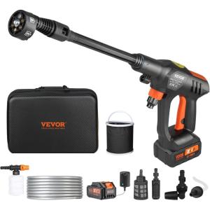 imageVEVOR Cordless Pressure Washer 652PSI 11 GPM Portable Power Cleaner Handheld HighPressure Car Washer Gun with 40Ah Battery Charger 6in1 Nozzle for HomeFloor Cleaning ampamp Watering652 PSI