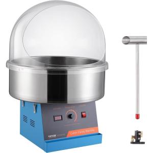 imageVEVOR Cotton Candy Machine Commercial 1000W Electric Floss Maker with Stainless Steel Bowl Sugar Scoop Storage Drawer Perfect for Home Carnival Kids Birthday Family Party RedBlue