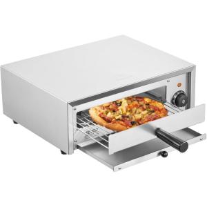 imageVEVOR Countertop Electric Pizza Oven 12inch 1500W 122662 Temp Range Stainless Steel Construction and EasytoClean Crumb Tray Suitable for Both Commercial and Home Use