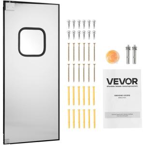 imageVEVOR Double Saloon Swinging Doors 32quot W x 42quot H Arched Top Interior Swinging Cafe Doors Pine Wood with Hinges ampamp Hardware Kit Easy to Install for Hallway Kitchen Bar Pub Entrance Log Color36 W x 84 H