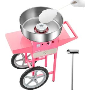 imageVEVOR Electric Cotton Candy Machine 1000W Commercial Candy Floss Maker with 205 in Stainless Steel Bowl Sugar Scoop and Drawer Easy Home Use Perfect for Kids Birthday Family Party PinkPink