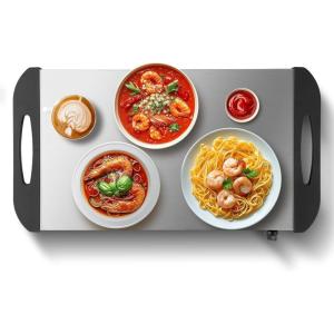 imageVEVOR Electric Warming Tray Food Warming Trays for Buffet Warming Trays with Adjustable Temperature Control Portable Stainless Steel Food Warmer Hot Plate Perfect for Parties Catering Holidays