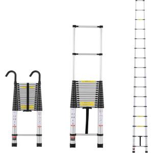imageVEVOR Telescoping Ladder 203FT Aluminum Lightweight Extension Ladder MultiButton Retraction Collapsible Ladder 375 LBS Capacity with NonSlip Feet Portable Compact Ladders for Home RV Loft205 FT
