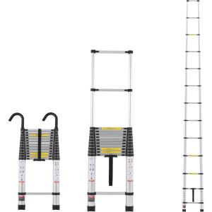 imageVEVOR Telescoping Ladder 203FT Aluminum Lightweight Extension Ladder MultiButton Retraction Collapsible Ladder 375 LBS Capacity with NonSlip Feet Portable Compact Ladders for Home RV Loft165 FT