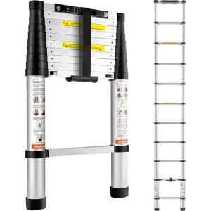 imageVEVOR Telescoping Ladder 203FT Aluminum Lightweight Extension Ladder MultiButton Retraction Collapsible Ladder 375 LBS Capacity with NonSlip Feet Portable Compact Ladders for Home RV Loft105 Feet