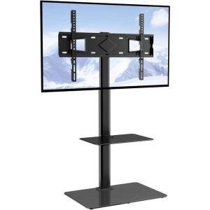 imageVEVOR Universal TV Mount for 3255 inch TVs Height Adjustable Swivel Stand with Tempered Glass Base for Bedroom Living Room3265inch