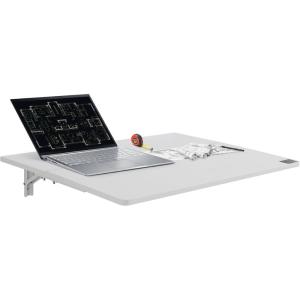 imageVEVOR Wall Mounted Folding Table 315quot x 236quot Wall Mount Drop Leaf Table Floating Desk with Iron Bracket for Small Spaces Home Office Dining Laundry Room Kitchen Bar WhiteWhite 315 x 236