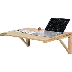 imageVEVOR Wall Mounted Folding Table 315quot x 236quot Wall Mount Drop Leaf Table Floating Desk with Iron Bracket for Small Spaces Home Office Dining Laundry Room Kitchen Bar WhiteWooden 315 x 2362